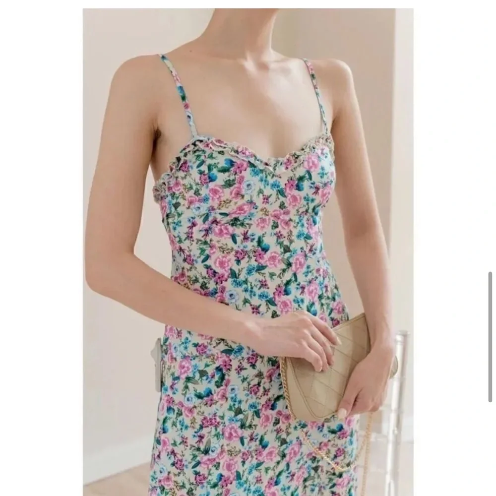Zara Blogger Favorite Floral Printed Spaghetti Strap Madi Sun Dress - Picture 5 of 8